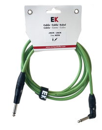 Cable Ek Audio Jack-Jack Acodado Neón Verde Fluorescente 3M