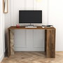 Hanah Home Mesa de Estudio Nogal y Blanco 120cm x 75.4cm x 60cm con Estantes