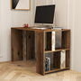 Hanah Home Mesa de Estudio Nogal y Blanco 120cm x 75.4cm x 60cm con Estantes