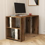 Hanah Home Mesa de Estudio Nogal y Blanco 120cm x 75.4cm x 60cm con Estantes