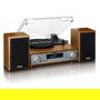Lenco MC-160WD Holz Altavoz Bluetooth Portátil con Radio FM y Soporte para Madera, Resistente a las Salpicaduras