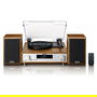 Lenco MC-160WD Holz Altavoz Bluetooth Portátil con Radio FM y Soporte para Madera, Resistente a las Salpicaduras