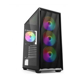 Sharkoon VK4 Rainbow ATX Caja de PC Negra con Panel Lateral de Cristal Templado