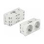 DeLOCK Easy 45 Tomacorriente de Seguridad con Tierra 2 Puertos 45 Grados Extensible 45x45mm, Blanco ABS, 250V 16A, 5 Piezas