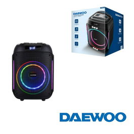 Daewoo Altavoz Party Speaker Bluetooth 40W (350W PMPO) 240 x 230 x 325 mm con Auxiliar, USB, SD y Micrófono Inalámbrico