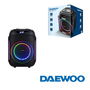 Daewoo Altavoz Party Speaker Bluetooth 40W (350W PMPO) 240 x 230 x 325 mm con Auxiliar, USB, SD y Micrófono Inalámbrico