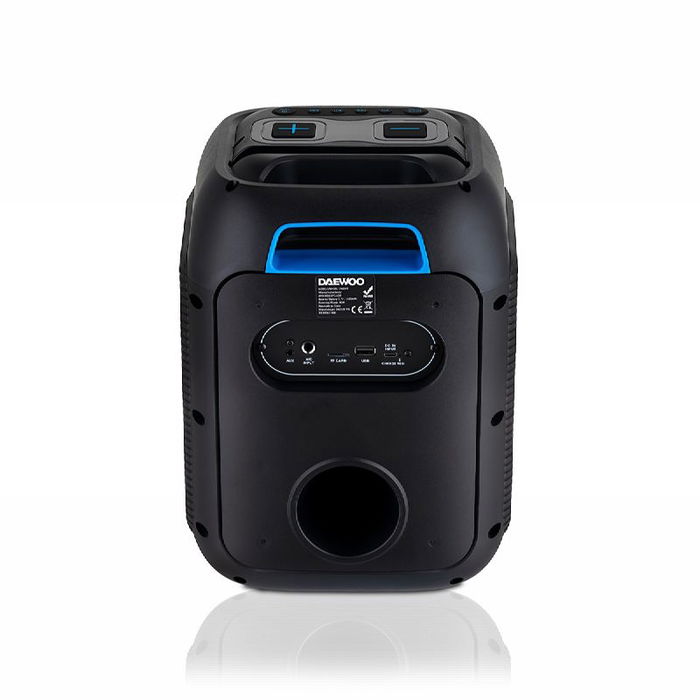 Daewoo Altavoz Party Speaker Bluetooth 40W (350W PMPO) 240 x 230 x 325 mm con Auxiliar, USB, SD y Micrófono Inalámbrico