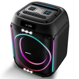 Daewoo Altavoz Party Speaker Bluetooth 40W (350W PMPO) 240 x 230 x 325 mm con Auxiliar, USB, SD y Micrófono Inalámbrico