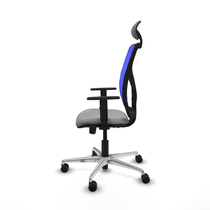 PIQUERAS Y CRESPO Silla de oficina Motilla con mecanismo Sincro, Gris y Azul