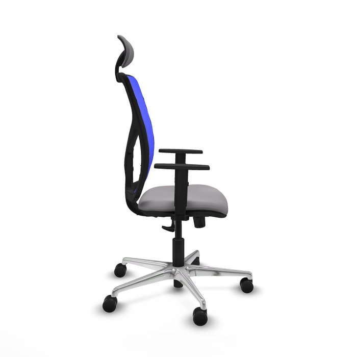 PIQUERAS Y CRESPO Silla de oficina Motilla con mecanismo Sincro, Gris y Azul