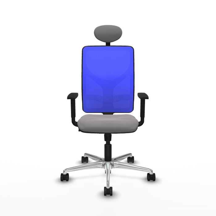 PIQUERAS Y CRESPO Silla de oficina Motilla con mecanismo Sincro, Gris y Azul