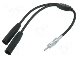 4CARMEDIA Cable Coaxial de 0,23m con 2 Tomas DIN y 1 Enchufe DIN