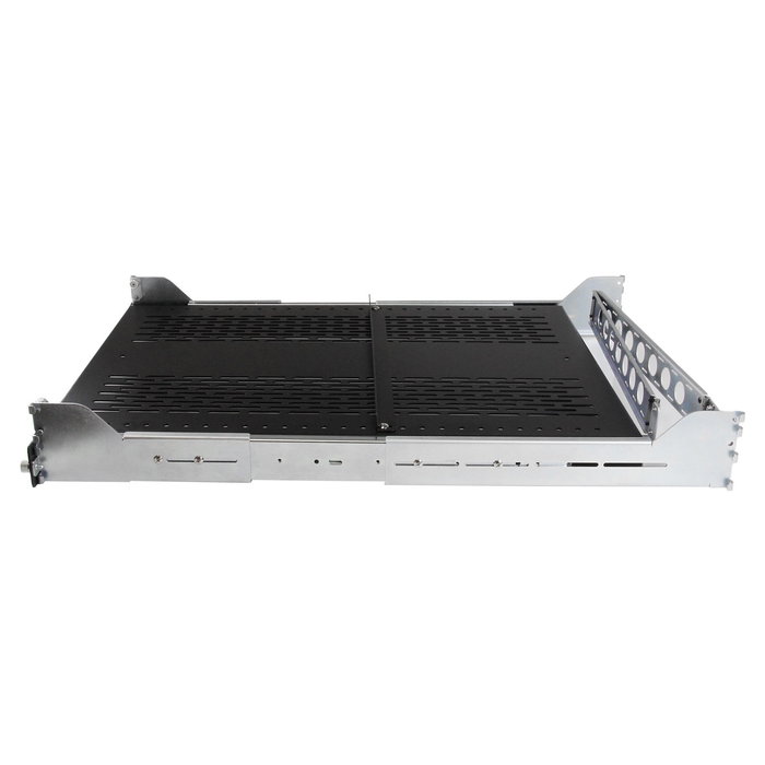 StarTech.com Bandeja Ventilada Deslizante 2U de 19" para Rack de Servidores con Gestión de Cables - Profundidad Ajustable de 70.2 a 80.2cm - Capacidad 22.7kg - Acero Negro y Plata