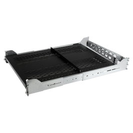 StarTech.com Bandeja Ventilada Deslizante 2U de 19" para Rack de Servidores con Gestión de Cables - Profundidad Ajustable de 70.2 a 80.2cm - Capacidad 22.7kg - Acero Negro y Plata