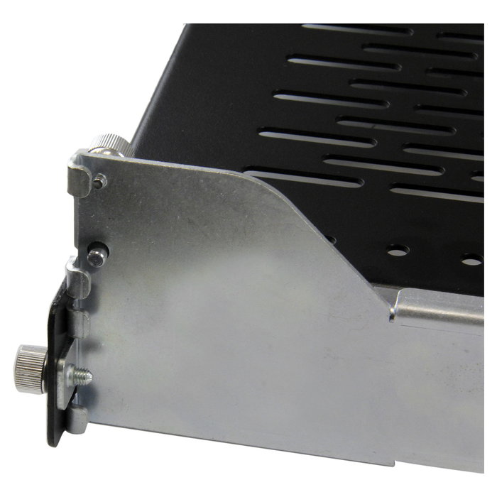 StarTech.com Bandeja Ventilada Deslizante 2U de 19" para Rack de Servidores con Gestión de Cables - Profundidad Ajustable de 70.2 a 80.2cm - Capacidad 22.7kg - Acero Negro y Plata