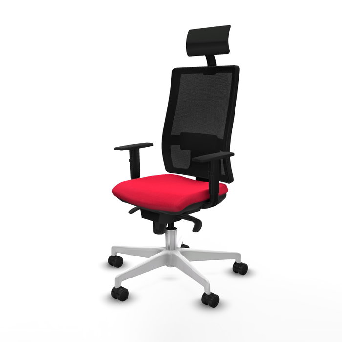 PIQUERAS Y CRESPO Silla de oficina Horna con mecanismo Sincro, Rojo y Negro