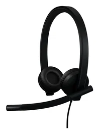 Logitech H570e Auriculares con Diadema para Oficina/Centro de llamadas, Alámbrico, USB Tipo C, Negro, Cancelación de Ruido, Certificación Microsoft Teams