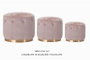 DKD Home Decor Set de 3 Reposapiés de Terciopelo Rosa y Dorado