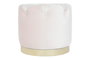 DKD Home Decor Set de 3 Reposapiés de Terciopelo Rosa y Dorado