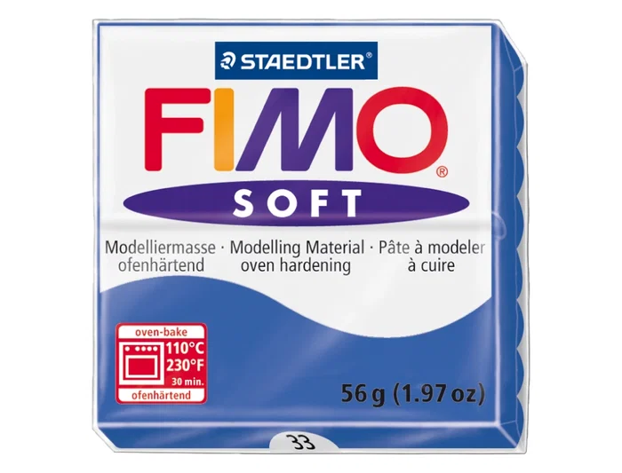 Staedtler Pasta de modelar Fimo Soft 57 gr Azul Brillante Blanda y Suave