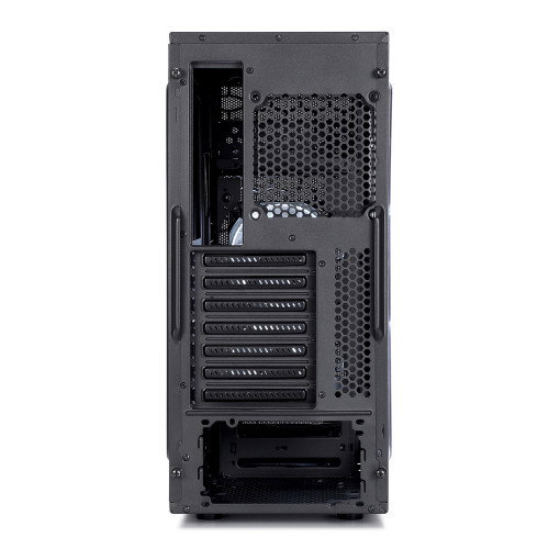 Fractal Design FD-CA-FOCUS-BK-W Caja PC Midi Tower Negra con Ventana Lateral y Ventiladores Frontales Iluminados en Blanco