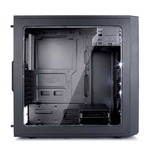 Fractal Design FD-CA-FOCUS-BK-W Caja PC Midi Tower Negra con Ventana Lateral y Ventiladores Frontales Iluminados en Blanco