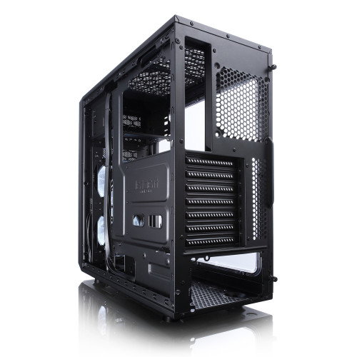 Fractal Design FD-CA-FOCUS-BK-W Caja PC Midi Tower Negra con Ventana Lateral y Ventiladores Frontales Iluminados en Blanco