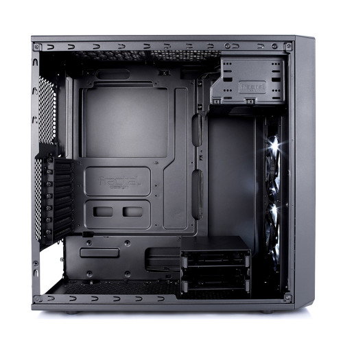 Fractal Design FD-CA-FOCUS-BK-W Caja PC Midi Tower Negra con Ventana Lateral y Ventiladores Frontales Iluminados en Blanco