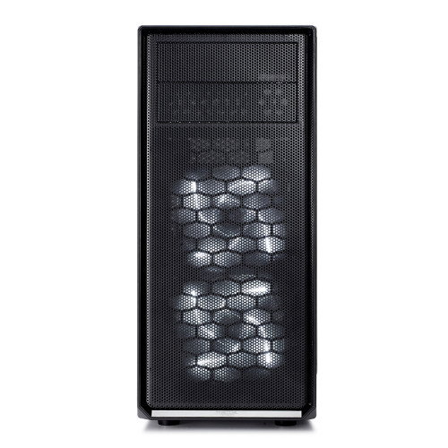 Fractal Design FD-CA-FOCUS-BK-W Caja PC Midi Tower Negra con Ventana Lateral y Ventiladores Frontales Iluminados en Blanco
