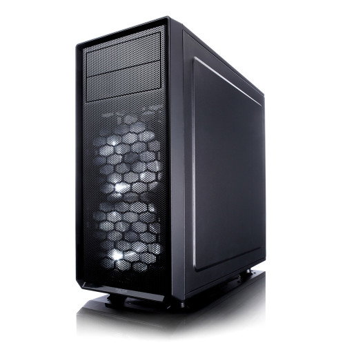 Fractal Design FD-CA-FOCUS-BK-W Caja PC Midi Tower Negra con Ventana Lateral y Ventiladores Frontales Iluminados en Blanco