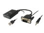 Equip Adaptador VGA Macho a HDMI Hembra con Audio Jack 3.5 mm, Negro, 0,2 m