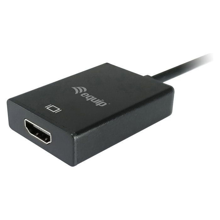 Equip Adaptador VGA Macho a HDMI Hembra con Audio Jack 3.5 mm, Negro, 0,2 m Equip Adaptador VGA Macho a HDMI Hembra con Audio Jack 3.5 mm, Negro, 0,2 m