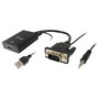 Equip Adaptador VGA Macho a HDMI Hembra con Audio Jack 3.5 mm, Negro, 0,2 m