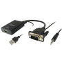 Equip Adaptador VGA Macho a HDMI Hembra con Audio Jack 3.5 mm, Negro, 0,2 m