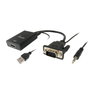 Equip Adaptador VGA Macho a HDMI Hembra con Audio Jack 3.5 mm, Negro, 0,2 m