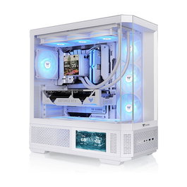 Thermaltake View 370 TG ARGB Snow/White, Torre Media PC Gaming, Blanco, Vidrio Templado, Soporta ATX/EATX, 4 Ventiladores ARGB, USB-C, Gestion de Cables