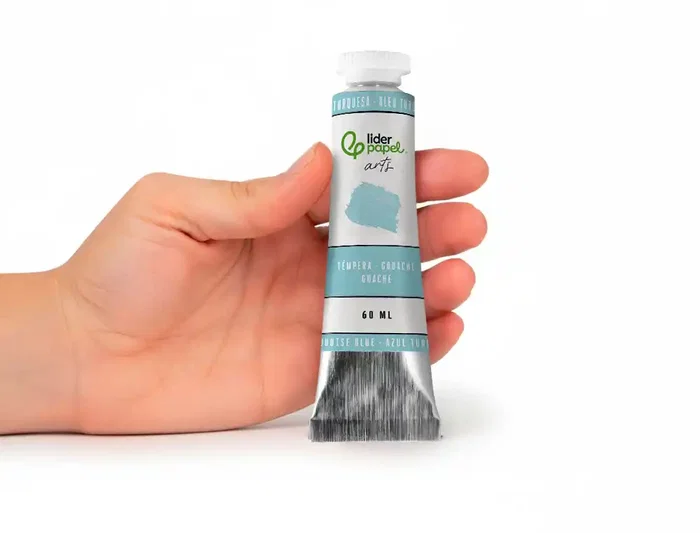 Liderpapel Témpera Gouache en tubo de aluminio de 60 ml, color azul turquesa