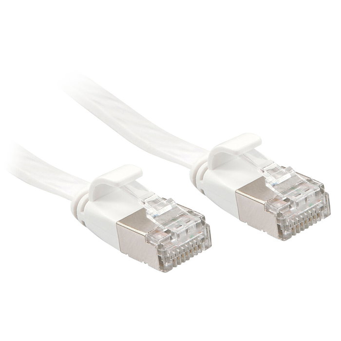 Lindy Cable de red Cat.6A U/FTP Plano de 2 m, Blanco