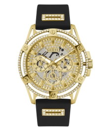 Guess GW0537G2 Reloj de Cuarzo con Caja Dorada y Correa Negra