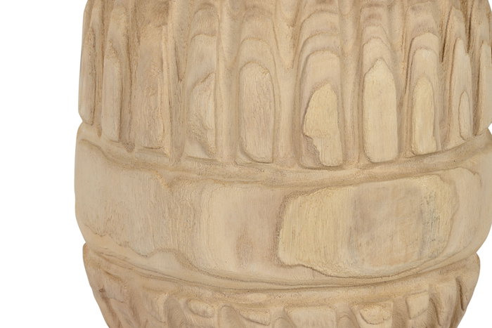 DKD Home Decor Jarrón de Madera Paulownia Tallado Natural 28x28x36 cm DKD Home Decor Jarrón de Madera Paulownia Tallado Natural 28x28x36 cm