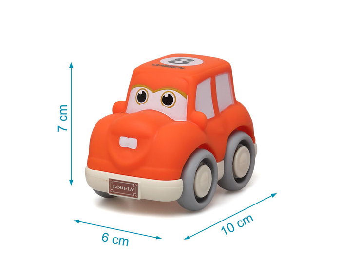 KioKids Vehículos Coloridos de Fricción para Bebés - Set de 3 Cochecitos con Personajes Seguros, para Desarrollo Motor, +6 Meses