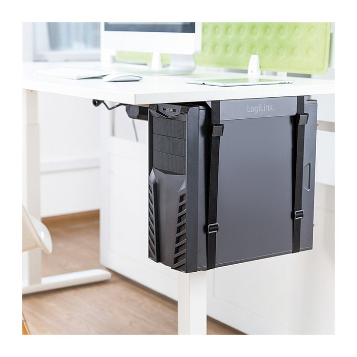 LogiLink Soporte ajustable para CPU bajo el escritorio con correa LogiLink Soporte ajustable para CPU bajo el escritorio con correa