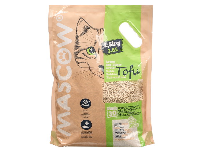 Mascow Arena para Gato Vegetal 3.8L / 1.5Kg - Hecha de Guisante, Maíz y Bambú con Aglutinantes Naturales - Color Tierra - Dimensiones 24x32x5 cm (Set de 8) Mascow Arena para Gato Vegetal 3.8L / 1.5Kg - Hecha de Guisante, Maíz y Bambú con Aglutinantes Naturales - Color Tierra - Dimensiones 24x32x5 cm (Set de 8)