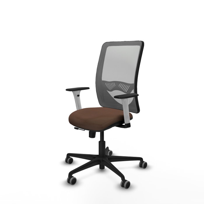 PIQUERAS Y CRESPO Silla de oficina Zulema con mecanismo Sincro/Traslack, Tapizado Marrón y Malla Gris PIQUERAS Y CRESPO Silla de oficina Zulema con mecanismo Sincro/Traslack, Tapizado Marrón y Malla Gris