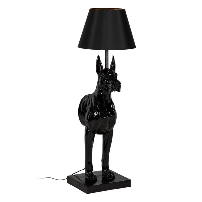 Ixia Lámpara Perro Negro Resina-Tejido 45 x 40 x 127 cm