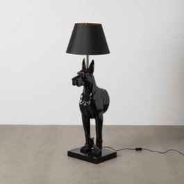 Ixia Lámpara Perro Negro Resina-Tejido 45 x 40 x 127 cm