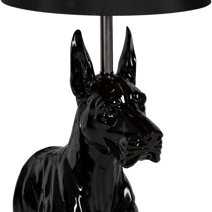 Lámpara Perro Negro Resina-Tejido 45 X 40 X 127 cm