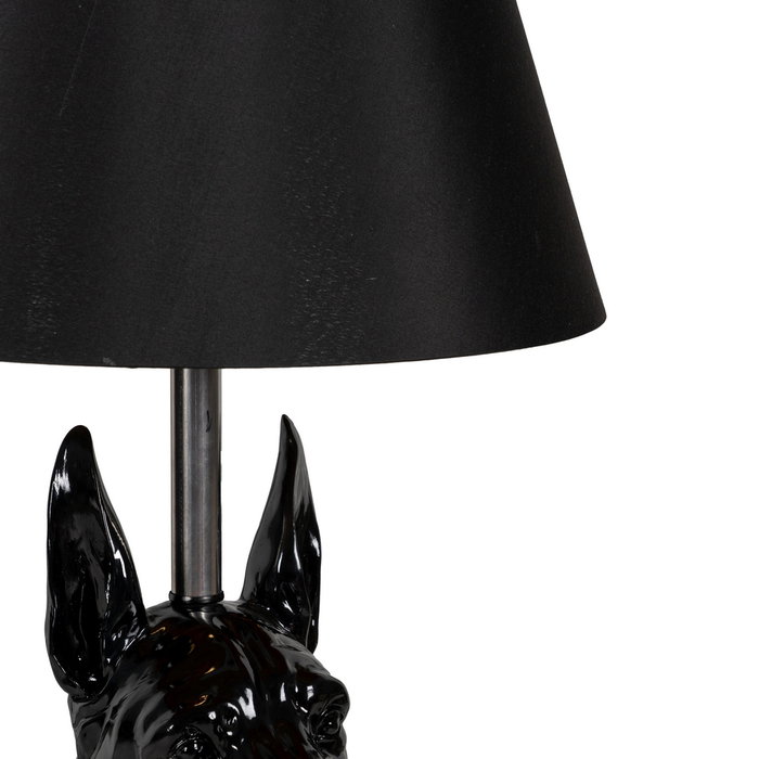 Lámpara Perro Negro Resina-Tejido 45 X 40 X 127 cm