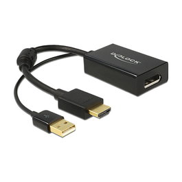 DELOCK Adaptador HDMI-A Macho a Displayport 1.2 Hembra Negro 0.245m