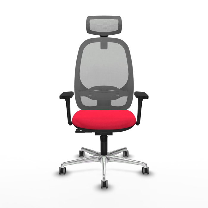 PIQUERAS Y CRESPO Silla de oficina Cilanco con mecanismo Sincro, Tela Roja y Malla Gris PIQUERAS Y CRESPO Silla de oficina Cilanco con mecanismo Sincro, Tela Roja y Malla Gris
